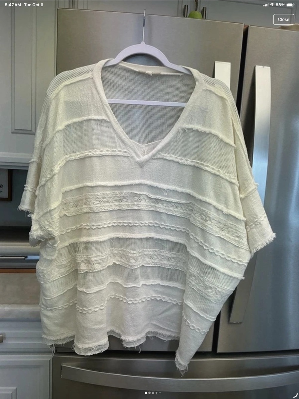 Oli & Hali White Layered V-Neck Tunic